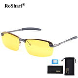 RoShari Men Glasses Car Drivers Night Vision