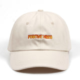 2018 new  Positive Vibes Cotton Embroidery Baseball Cap Man
