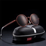BARCUR Hot Black Goggle Male Round Sunglasses