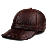 Adult New Genuine Leather Hat Men's Warm Genuine Leather Baseball Cap