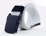 Casual 1.5'' Wide Canvas Breathable Belt, Plastic Press Buckle Belt, Men's Elastic Belts High Quality, Belt Size up to 60''