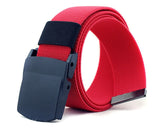 Casual 1.5'' Wide Canvas Breathable Belt, Plastic Press Buckle Belt, Men's Elastic Belts High Quality, Belt Size up to 60''