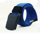 Casual 1.5'' Wide Canvas Breathable Belt, Plastic Press Buckle Belt, Men's Elastic Belts High Quality, Belt Size up to 60''