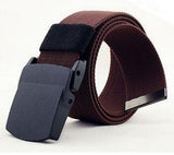 Casual 1.5'' Wide Canvas Breathable Belt, Plastic Press Buckle Belt, Men's Elastic Belts High Quality, Belt Size up to 60''