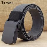 Casual 1.5'' Wide Canvas Breathable Belt, Plastic Press Buckle Belt, Men's Elastic Belts High Quality, Belt Size up to 60''