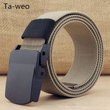 Casual 1.5'' Wide Canvas Breathable Belt, Plastic Press Buckle Belt, Men's Elastic Belts High Quality, Belt Size up to 60''