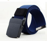 Casual 1.5'' Wide Canvas Breathable Belt, Plastic Press Buckle Belt, Men's Elastic Belts High Quality, Belt Size up to 60''