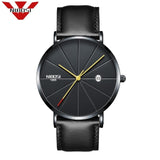 NIBOSI Men Blue Stainless Steel Ultra Thin Watches
