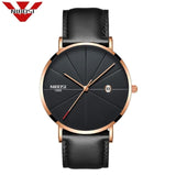 NIBOSI Men Blue Stainless Steel Ultra Thin Watches
