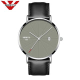 NIBOSI Men Blue Stainless Steel Ultra Thin Watches