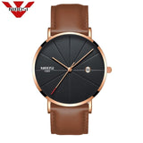 NIBOSI Men Blue Stainless Steel Ultra Thin Watches
