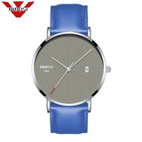 NIBOSI Men Blue Stainless Steel Ultra Thin Watches