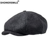 SHOWERSMILE Brand Wool Newsboy Caps