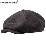 SHOWERSMILE Brand Wool Newsboy Caps