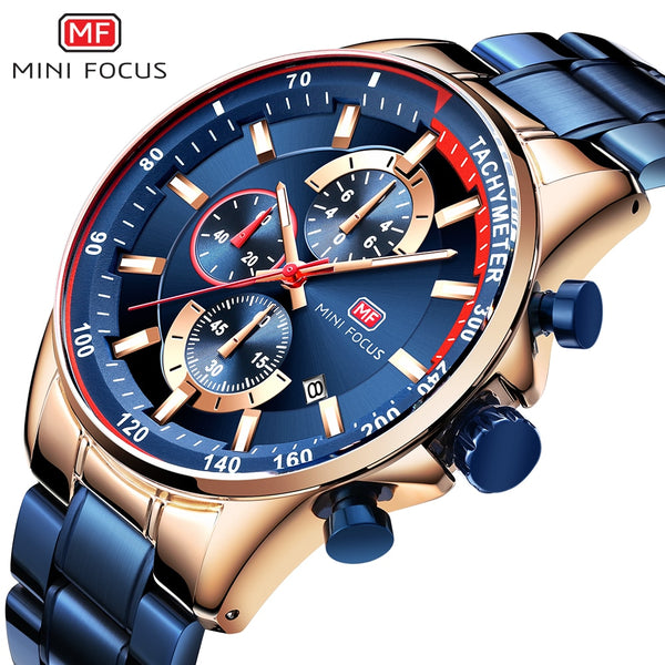MINI FOCUS 2019 Fashion Blue Watch Men