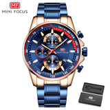 MINI FOCUS 2019 Fashion Blue Watch Men