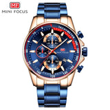 MINI FOCUS 2019 Fashion Blue Watch Men