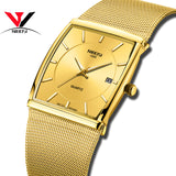 NIBOSI Golden Quartz Watch Men