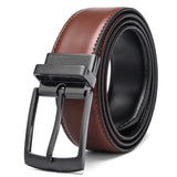 Luxury Fashion Male Reversible Leather Belt Men Business Trouser Belt Genuine Men Leather Belts For Jeans Blue Dark Brown Black
