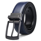 Luxury Fashion Male Reversible Leather Belt Men Business Trouser Belt Genuine Men Leather Belts For Jeans Blue Dark Brown Black