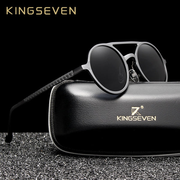 KINGSEVEN Aluminum Men's Round Sunglasses Polarized