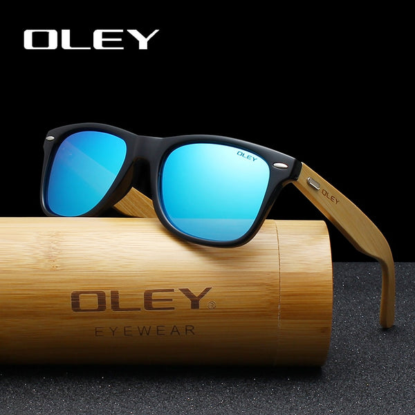 OLEY  Brand Bamboo Leg Polarized Sunglasses men