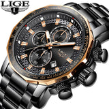 Relogio Masculino LIGE New Sport Chronograph Mens Watches