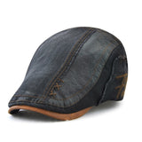 TOHUIYAN Men Women Vintage Cotton Patchwork Newsboy Cap