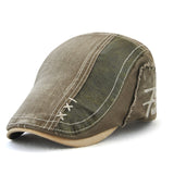 TOHUIYAN Men Women Vintage Cotton Patchwork Newsboy Cap