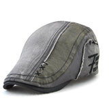 TOHUIYAN Men Women Vintage Cotton Patchwork Newsboy Cap