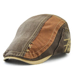 TOHUIYAN Men Women Vintage Cotton Patchwork Newsboy Cap