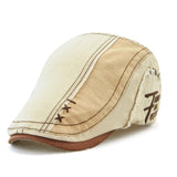 TOHUIYAN Men Women Vintage Cotton Patchwork Newsboy Cap