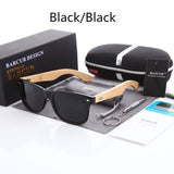 BARCUR Polarized Bamboo Sunglasses Men Wooden Sun glasses