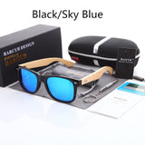 BARCUR Polarized Bamboo Sunglasses Men Wooden Sun glasses