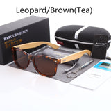 BARCUR Polarized Bamboo Sunglasses Men Wooden Sun glasses