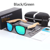 BARCUR Polarized Bamboo Sunglasses Men Wooden Sun glasses