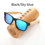 BARCUR Polarized Bamboo Sunglasses Men Wooden Sun glasses