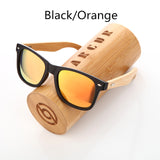 BARCUR Polarized Bamboo Sunglasses Men Wooden Sun glasses