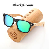 BARCUR Polarized Bamboo Sunglasses Men Wooden Sun glasses