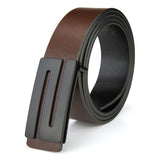FAJARINA Brand Men's Quality Design PU 2nd Layer Genuine Leather Black Fashion Belts