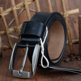 COWATHER Vintage style pin buckle cow genuine leather belts