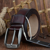 COWATHER Vintage style pin buckle cow genuine leather belts