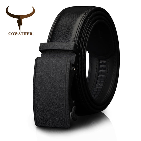 COWATHER Automatic Ratchet Buckle with Cow Genuine Leather Belts