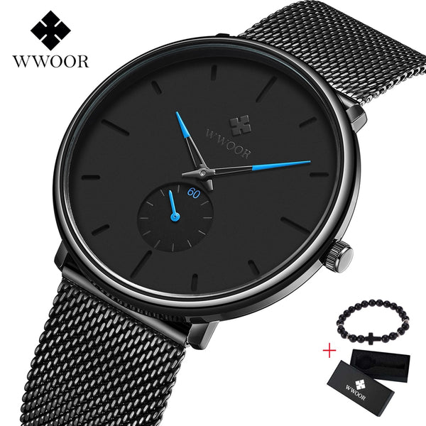 WWOOR Ultra-thin Mesh Fashion Sport Mens Watches