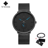 WWOOR Ultra-thin Mesh Fashion Sport Mens Watches