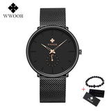 WWOOR Ultra-thin Mesh Fashion Sport Mens Watches