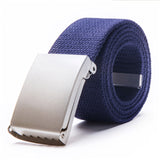 Fashion New Unisex Trousers Belts Canvas Belt metal buckle Men Women Boys Jeans belts Candy Colors Top quality110cm luxury belts