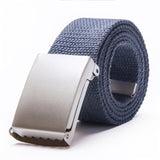 Fashion New Unisex Trousers Belts Canvas Belt metal buckle Men Women Boys Jeans belts Candy Colors Top quality110cm luxury belts