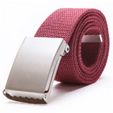 Fashion New Unisex Trousers Belts Canvas Belt metal buckle Men Women Boys Jeans belts Candy Colors Top quality110cm luxury belts