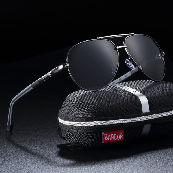BARCUR Men Sunglasses Brand Original Polarized Driver glasses Polaroid Sun glasses Male Pilot Eyewear